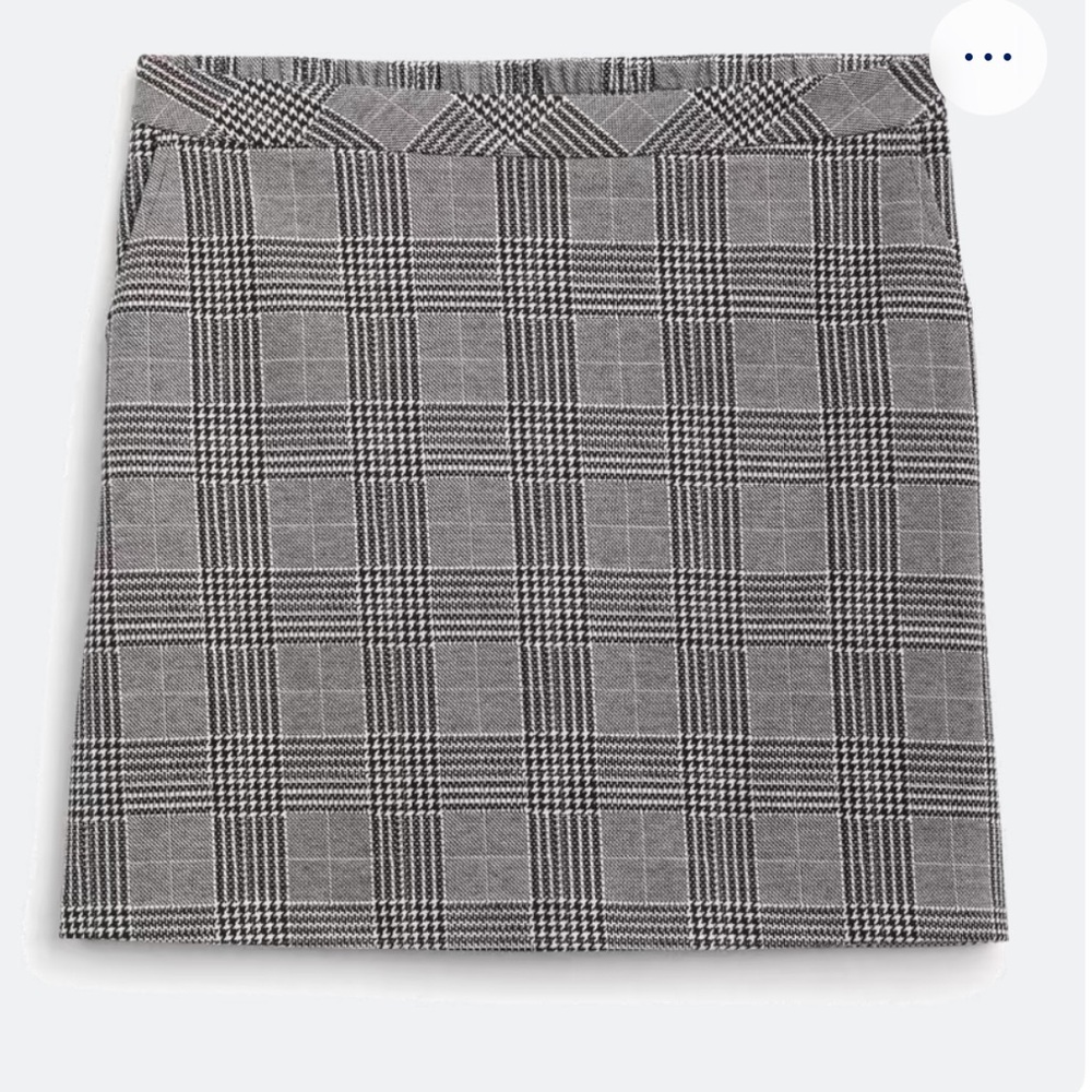 Skies Are Blue Black and Gray Plaid Mini Skirt